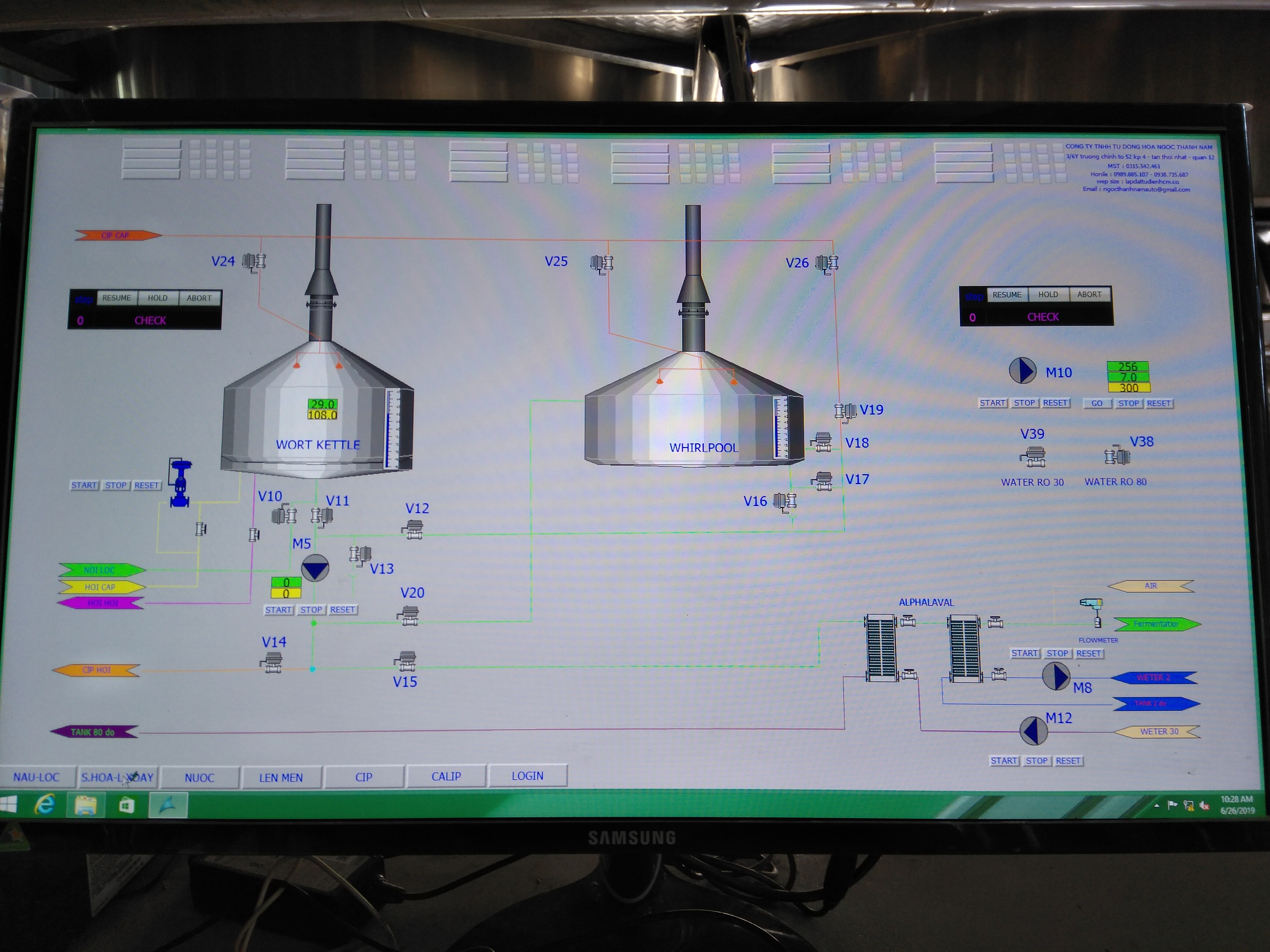 hệ thống điều khiển hệ nấu nhà máy beer revolution củ chi
